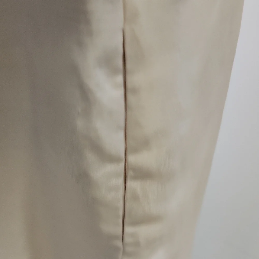 ANTONIO MELANI Cream Metallic Sheen Faux Wrap Dress - Picture 9 of 14